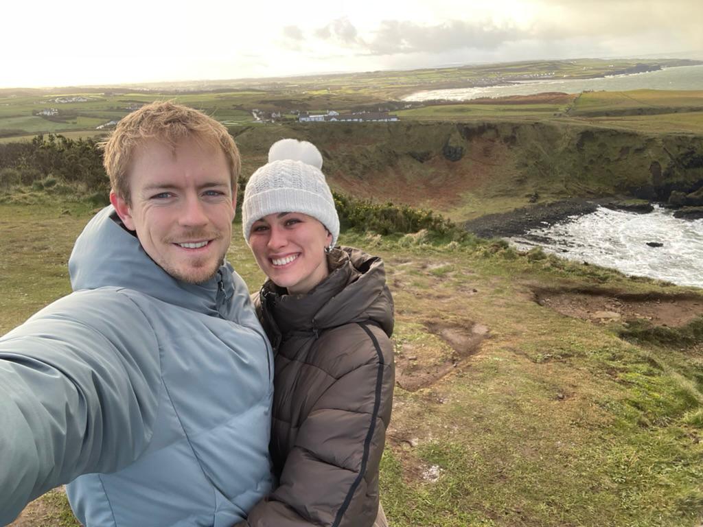 Windswept selfie on an Irish coastal cliff