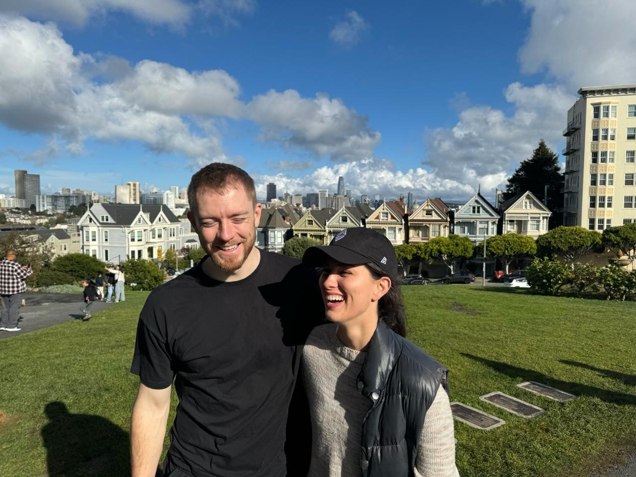Olivia and Blaine at Alamo Square, San Francisco